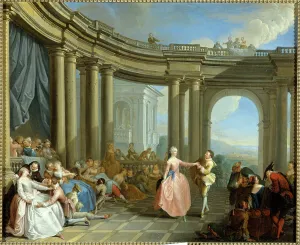 Harlequin Prints: Le menuet, 18th century. Creators: Sebastien Leclerc, Jean-Baptiste Pater