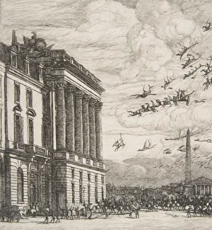Meryon Prints: Le Ministere de la Marine (the Admiralty, Paris), 1865. Creator: Charles Meryon