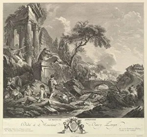 Goatherd Prints: Le Moineau Apprivoise(The Tame Sparrow), 18th century. Creator: Rene Gaillard