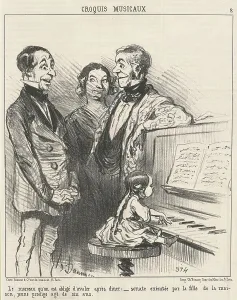 Music Lesson Prints: Le morceau qu'on obligé d'avalier... 19th century. Creator: Honore Daumier