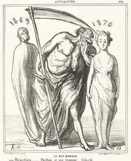 New Year Prints: Le Mot d'Ordre, 1869. Creator: Honore Daumier
