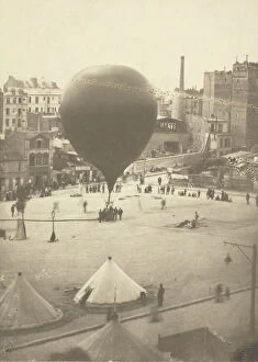 Hot Air Balloon Collection: Le Neptune, Place Saint-Pierre aMontmartre, September 23, 1870. Creator: Nadar