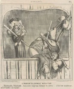 Pulcinella Prints: Le nouveau polichinelle napolitan, 19th century. Creator: Honore Daumier
