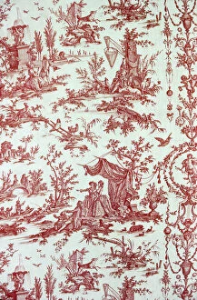 Bagpipes Gallery: Le Parc du Chateau (Furnishing Fabric), France, c. 1783. Creator: Oberkampf Manufactory