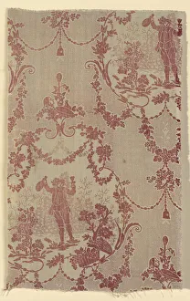 Antoine Watteau Collection: Le Petit Buveur (The Little Drinker) (Furnishing Fabric), France, 1765 / 70