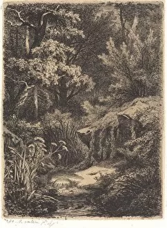 Etching On Chine Colla© Gallery: Le petit ruisseau (The Little Brook), published 1849. Creator: Eugene Blery