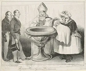 Baptising Prints: Le Petit Thiers, Baptisé Doctrinaire, 19th century. Creator: Honore Daumier