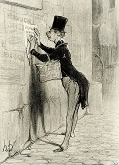 Noticeboard Prints: Le Placeur, 1842. Creator: Honore Daumier