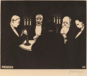Lix Vallotton Prints: Le Poker (Poker), 1896. Creator: Felix Vallotton
