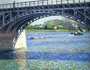 Le Pont d'Argenteuil et la Seine, ca. 1883. Artist: Caillebotte, Gustave (1848-1894)