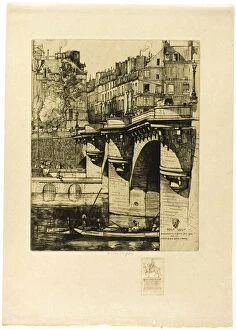 Le Pont Neuf, Paris (with remarque), 1906. Creator: Donald Shaw MacLaughlan