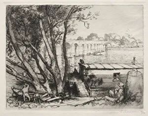 Le Pont de Poissy, 1917. Creator: Auguste Louis Lepere (French, 1849-1918)