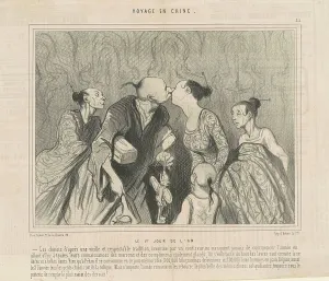 Celebrate Prints: Le premier jour de l'an, 19th century. Creator: Honore Daumier