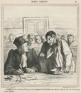 Hearing Prints: Le prèvenu, 19th century. Creator: Honore Daumier