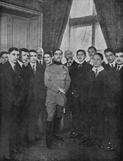 Le prince Alexandre et les Lyceens de Paris; reception par le prince regent de Serbie... 1916. Creator: Manuel