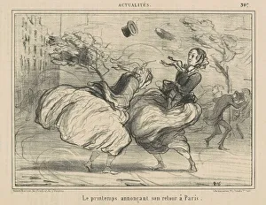 Le printemps annonçant son retour à Paris, 19th century. Creator: Honore Daumier