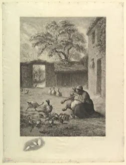 Jean Francois Prints: Le Printemps, d apres un pastel de Millet, 1888. Creator: Felix Bracquemond