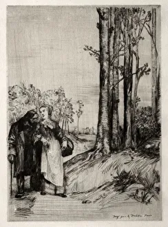 Le Promenade du convalescent, c. 1861. Creator: Alphonse Legros (French, 1837-1911)
