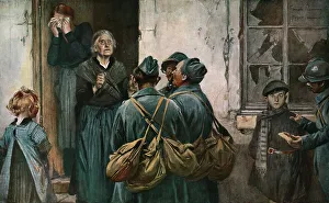 Villagers Prints: Le Recit (Noyon, mars 1917), 1917. Creator: Francois Flameng