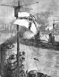 Battleships Prints: Le Reddition de la Flotte Allemande; Au mouillage de Rosyth