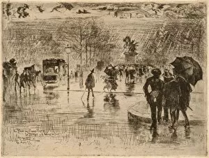 Street Life Gallery: Le Retour des Artistes, 1877. Creator: Felix Hilaire Buhot