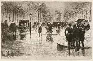 Street Life Gallery: Le retour des artistes (The Return of the Artists), 1877. Creator: Felix Hilaire Buhot
