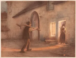 Each With A Tissue Paper Guard Prints: Le Retour des Champs, 1898-1899. Creator: Jules-Alexis Muenier (French, 1863-1942)