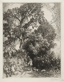 Le Retour du Troupeau, Crevecoeur, 1913. Creator: Auguste Louis Lepere (French