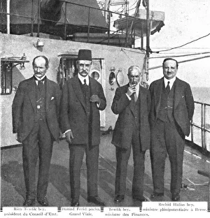 Diplomatic Prints: Le retour a la paix; Les delegues ottomans sur la plage arriere du cuirasse francais