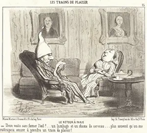 Asleep Prints: Le retour a Paris, 1852. Creator: Honore Daumier