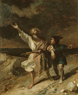 Mentally Ill Prints: Le roi Lear et son fou pendant la tempête, 1836. Creator: Louis Candide Boulanger