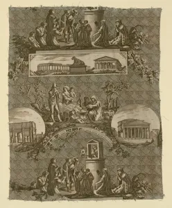 Remus Prints: Le Romain (The Roman) (Furnishing Fabric), France, 1811. Creator: Unknown