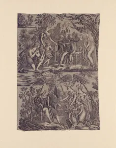 Cortes Hernando Prints: Le Romance du Cortes (The Song of Cortez) (Furnishing Fabric), Nantes, 1815