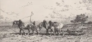 Carthorse Collection: Le Rouleau, 1868. Creator: Charles Emile Jacque