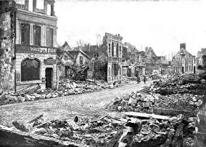 Liberated Prints: Le Royaume de la Mort'; La rue Saint-Eloi a Chauny: en y rentrante le 19 mars 1917