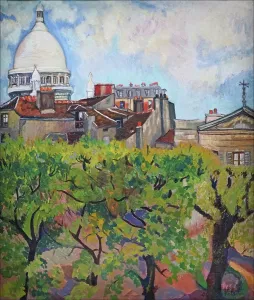 Montmartre Prints: Le Sacre Coeur vu du jardin de la rue Cortot, 1916. Creator: Valadon, Suzanne (1865-1938)