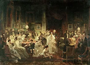 Daguerreotype Prints: Le Salon de M. Irisson, le soir du 19 août 1839, c1844. Creator: Prosper Lafaye