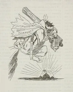 Rops Felicien Prints: Le Saut du Pape, 1857. Creator: Félicien Rops