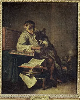 Imaginary Prints: Le singe antiquaire, 1740. Creators: Unknown, Jean-Simeon Chardin