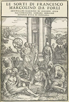 Printed Book With Woodcut Illustrations Collection: Le Sorti...intitolate giardino di pensieri, October 1540. Creators: Unknown, Marco Dente