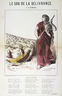 Le Sou de la Delivrance caricature and song sheet, Franco-Prussian War, 1870-1871