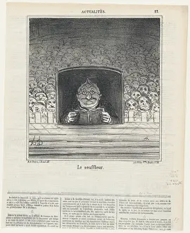 Adolphe Prints: Le souffleur, 1870. Creator: Honore Daumier