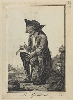 Le Speculateur (The Speculator), 1784. Artist: Goez, Joseph Franz, von (1754-1815) Le Speculateur (The Speculator), 1784. Artist: Goez, Joseph Franz, von (1754-1815)