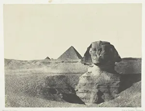 Le Sphynx vu de Face, Egypte Moyenne, 1849 / 51, printed 1852. Creator: Maxime du Camp