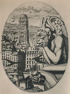 Raven Gallery: Le Stryge (8th State 6 3 / 4 x 5 1 / 8 Inches), 1853, (1927). Artist: Charles Meryon