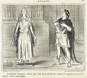 Le Théâtre français réduit...à se servir... 1858. Creator: Honore Daumier