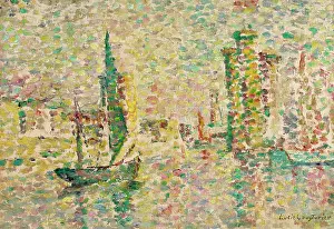 Seashore Prints: Le thonier entrant a La Rochelle, c1912. Creator: Cousturier, Lucie (1870-1925)