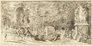 Gabriel Jacques De Saint Aubin Prints: Le tonneau d'arrosage [upper half], 1762. Creator: Gabriel de Saint-Aubin