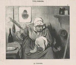 Beating Prints: Le Toucher, 19th century. Creator: Honore Daumier