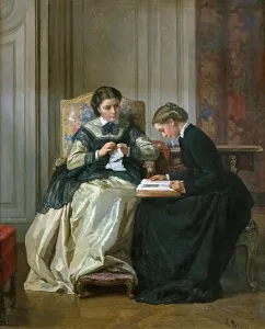 Reading Woman Prints: Le travail. Creator: Trayer, Jules (1824-1909)